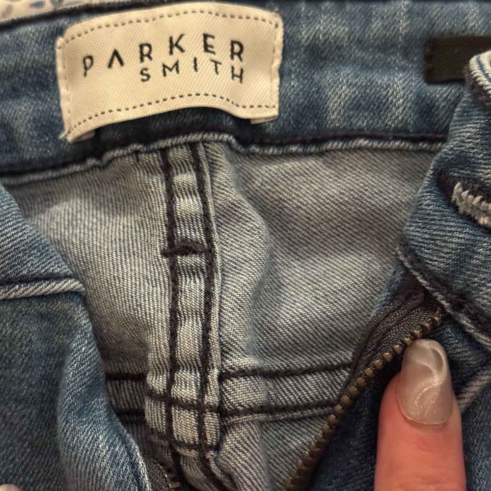 PARKER SMITH Classic Blue Two-tone Flare Jeans - Picture 4 of 5